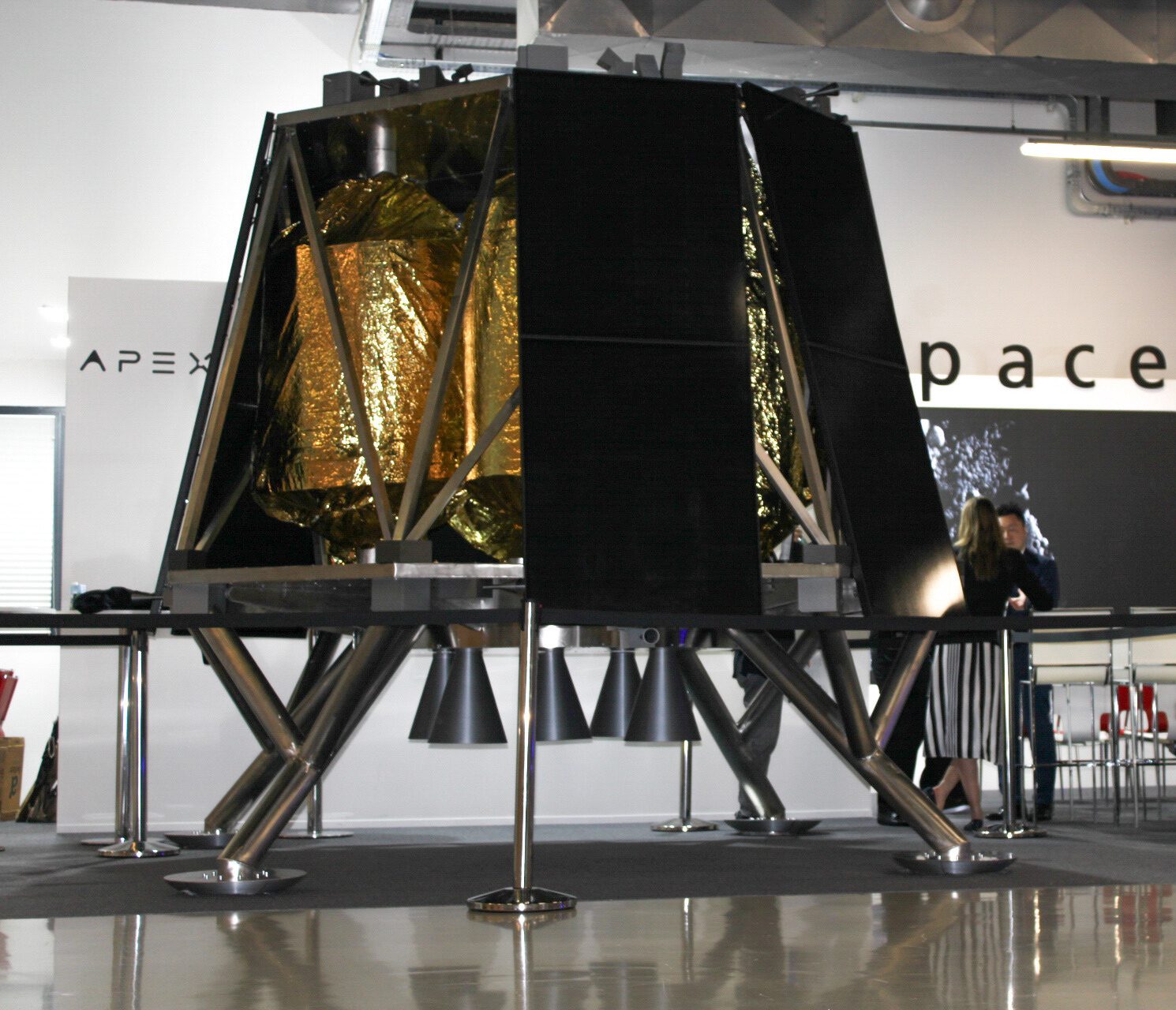 ispace with their Lunar Lander Mockup of our production - IAC, Milan